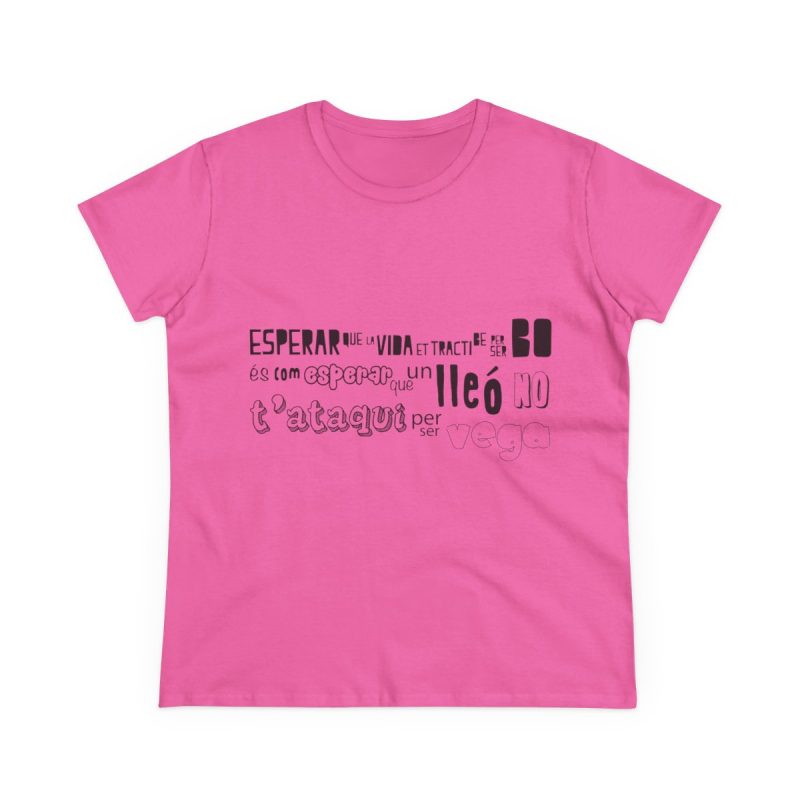 Camiseta mujer algodon medio - Rosa azalea - Lleó vegà