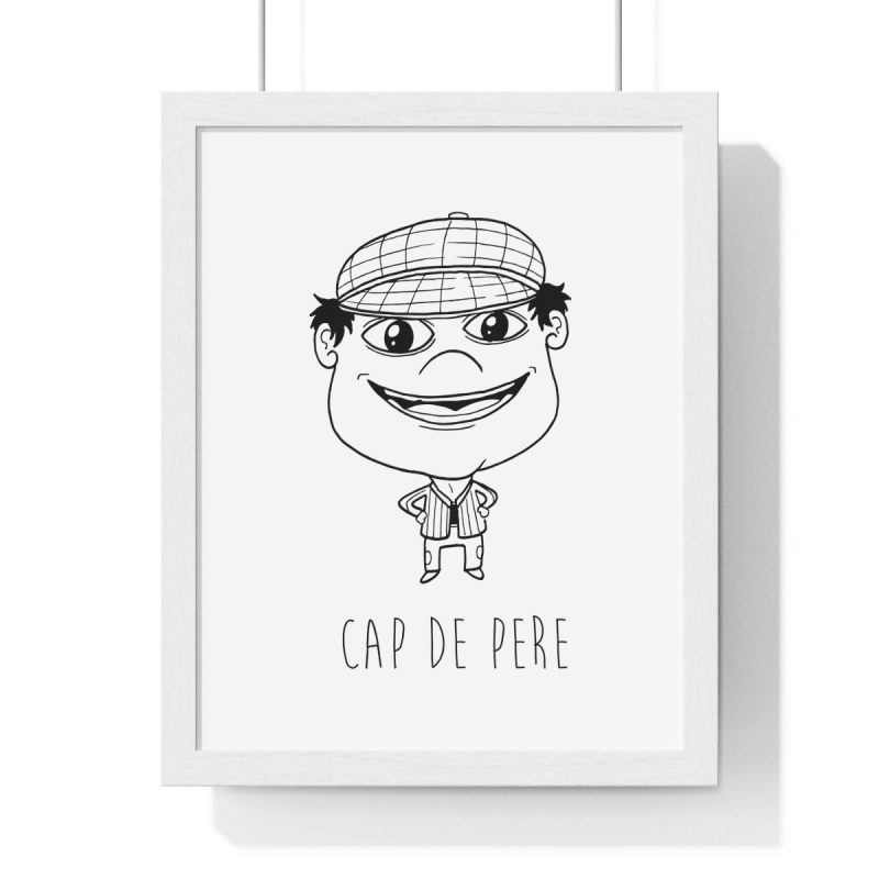 Poster enmarcado vertical - Blanco - Camiseta unisex Cap de Pere Cans