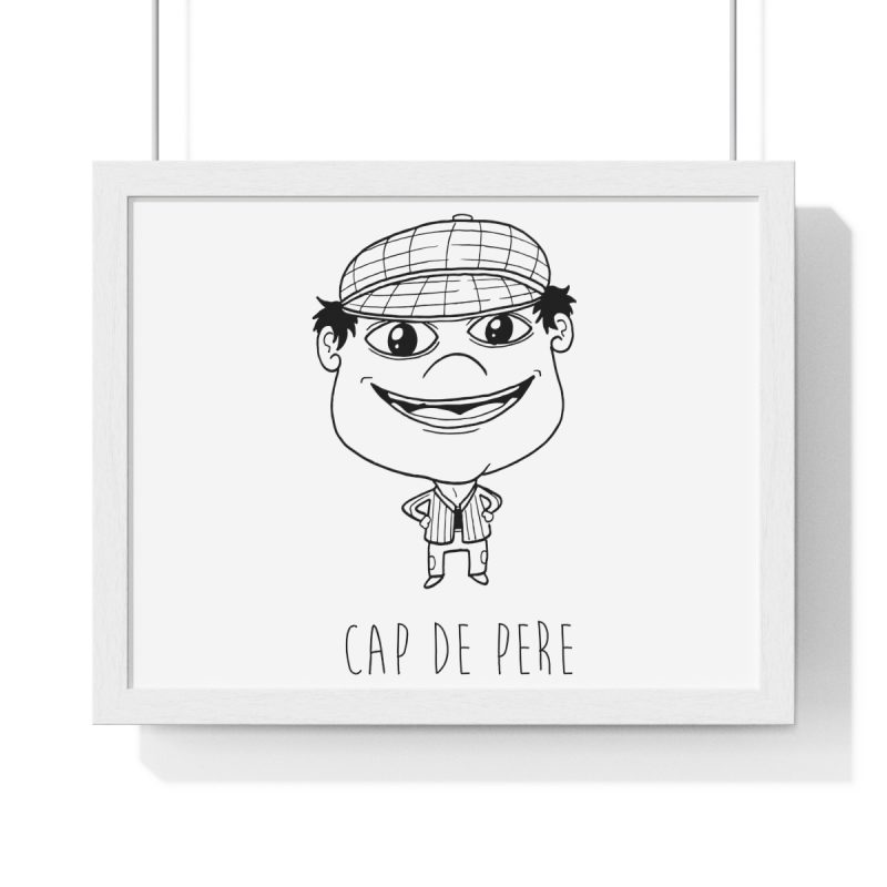 Poster enmarcado horizontal - Blanco - Camiseta unisex Cap de Pere Cans