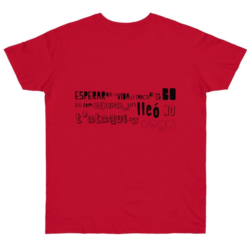 Camiseta punto liso - Rojo profundo - Lleó vegà