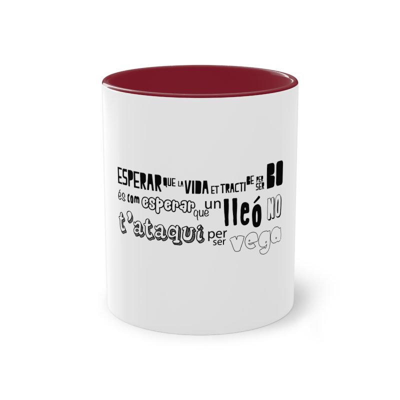 Taza bicolor - Granate - Lleó vegà