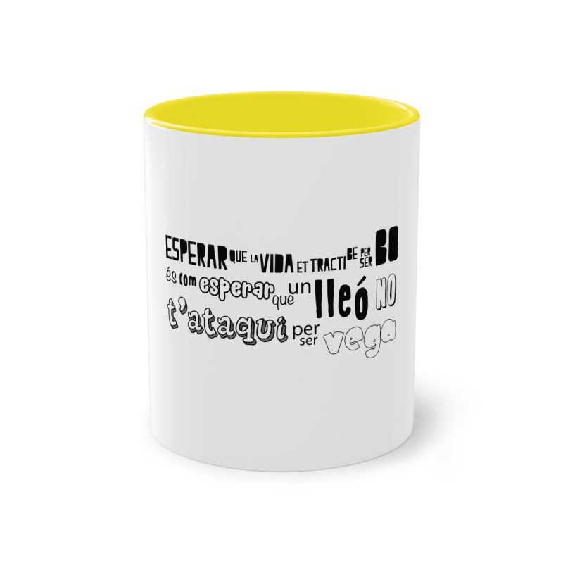 Taza bicolor - Amarillo - Lleó vegà
