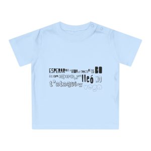 Camiseta de bebe - Azul empolvado - Lleó vegà