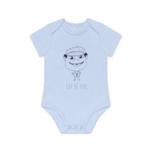 Body bebe manga corta organico - Azul empolvado - Camiseta unisex Cap de Pere Cans