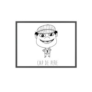 Poster con marco de madera - Marco negro - Camiseta unisex Cap de Pere Cans