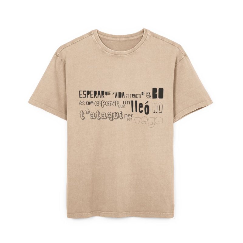 Camiseta oversize lavado acido - Beis - Lleó vegà