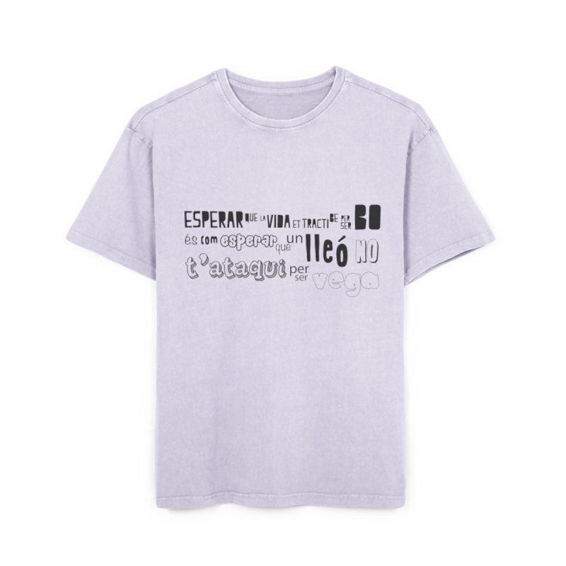 Camiseta oversize lavado acido - Lila suave - Lleó vegà