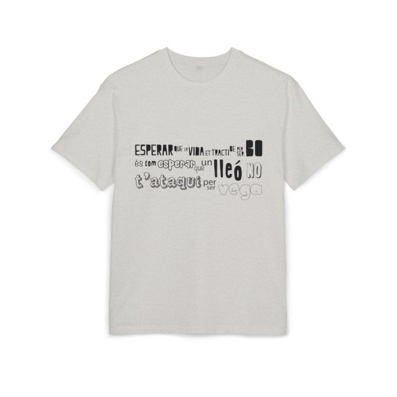 Camiseta oversize gruesa - Gris jaspeado claro - Lleó vegà Camiseta oversize gruesa - Gris jaspeado claro - Lleó vegà