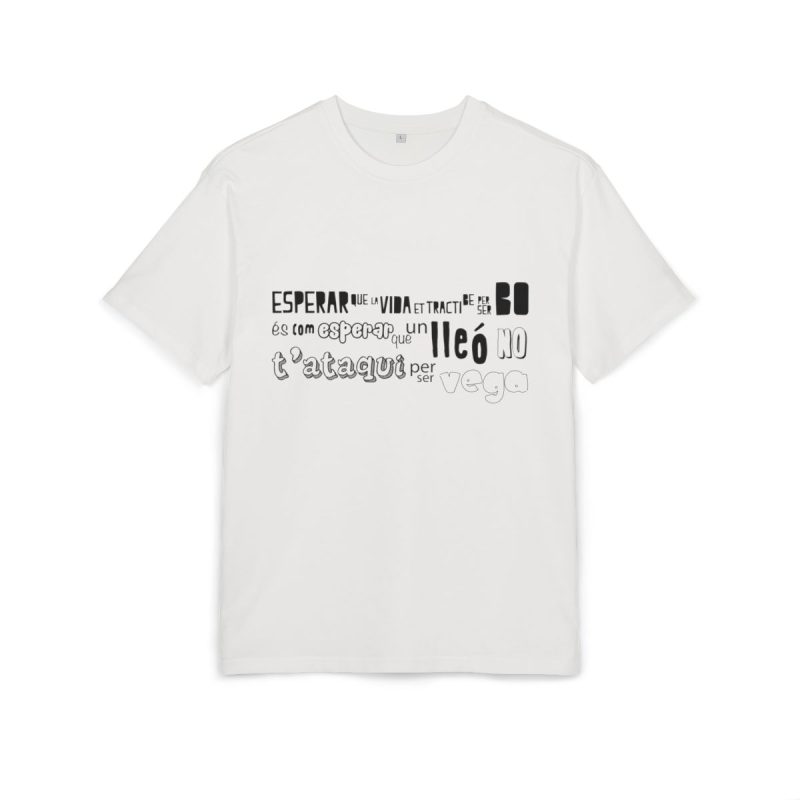 Camiseta oversize gruesa - Blanco puro - Lleó vegà