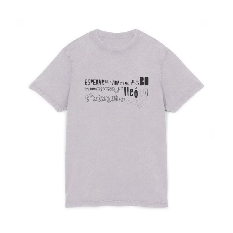 Camiseta lavado acido cuello redondo - Lila suave - Lleó vegà