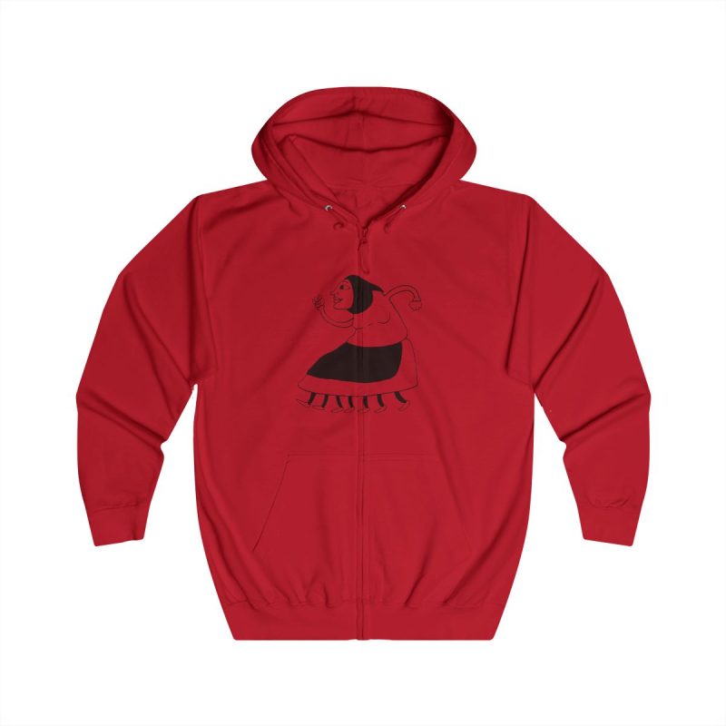 Sudadera con capucha y cremallera - Rojo fuego - Camiseta «Jaia Corema»