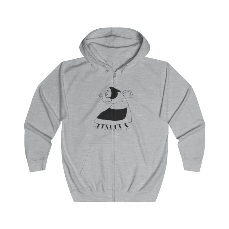Sudadera con capucha y cremallera - Gris jaspeado claro - Camiseta «Jaia Corema»