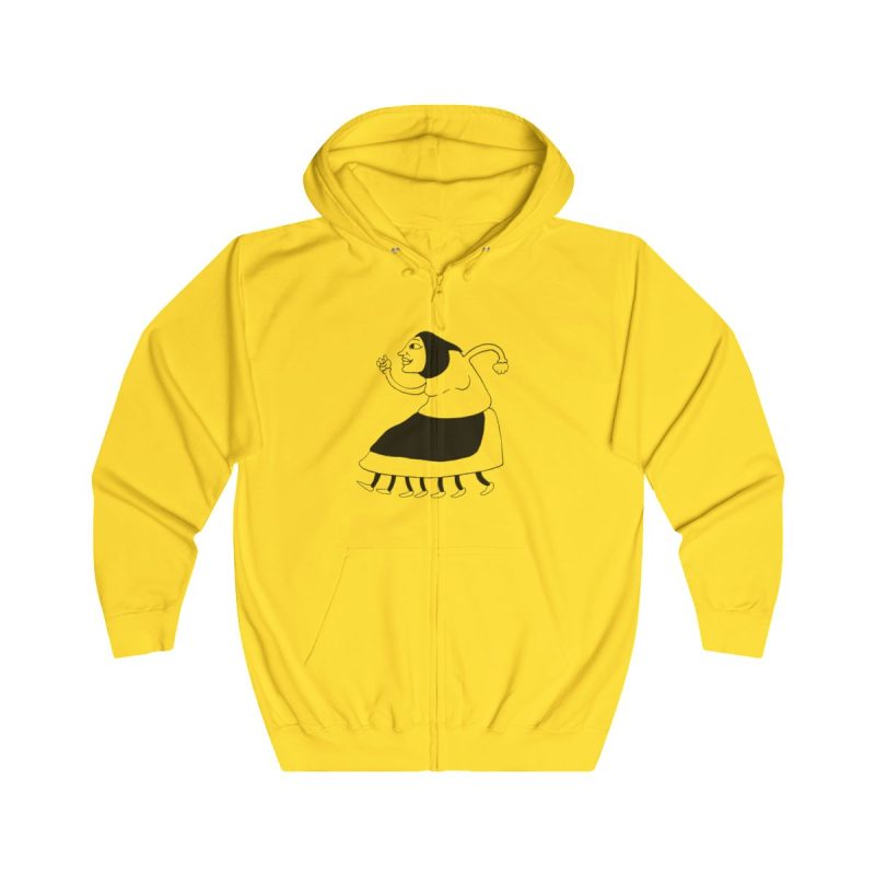 Sudadera con capucha y cremallera - Amarillo sol - Camiseta «Jaia Corema»