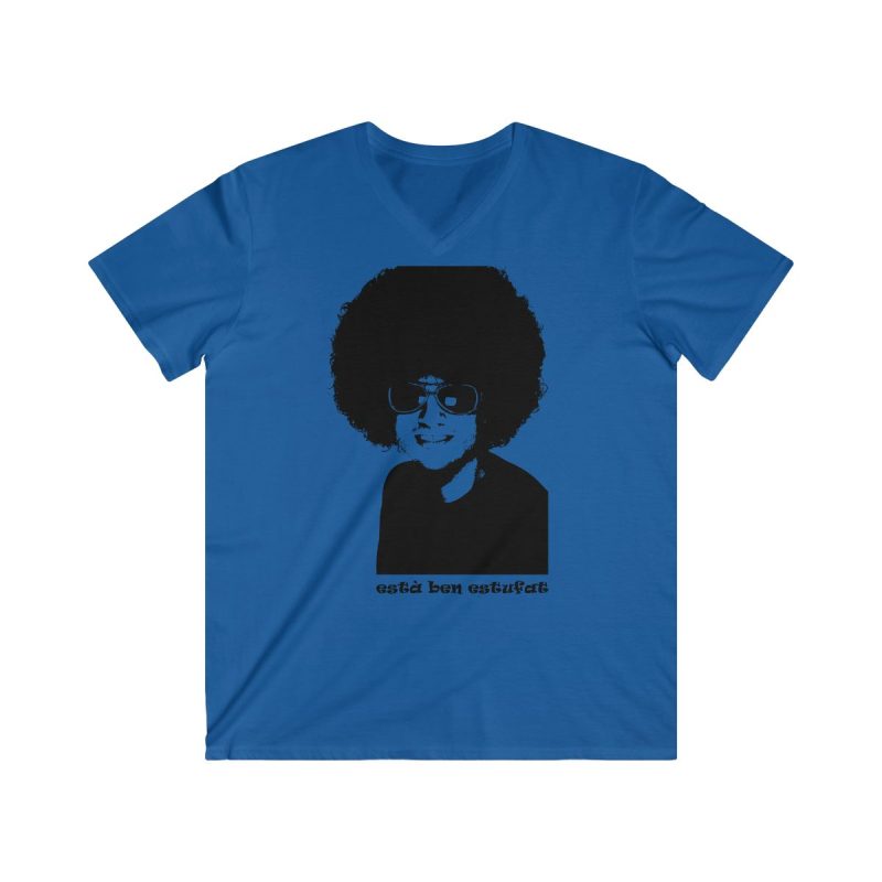 Camiseta hombre entallada cuello de pico - Azul royal - Estufat