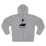 Sudadera capucha con cremallera premium - Gris jaspeado claro - Camiseta «Jaia Corema»