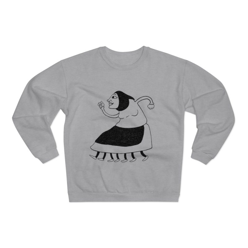 Sudadera cuello redondo premium - Gris jaspeado claro - Camiseta «Jaia Corema»