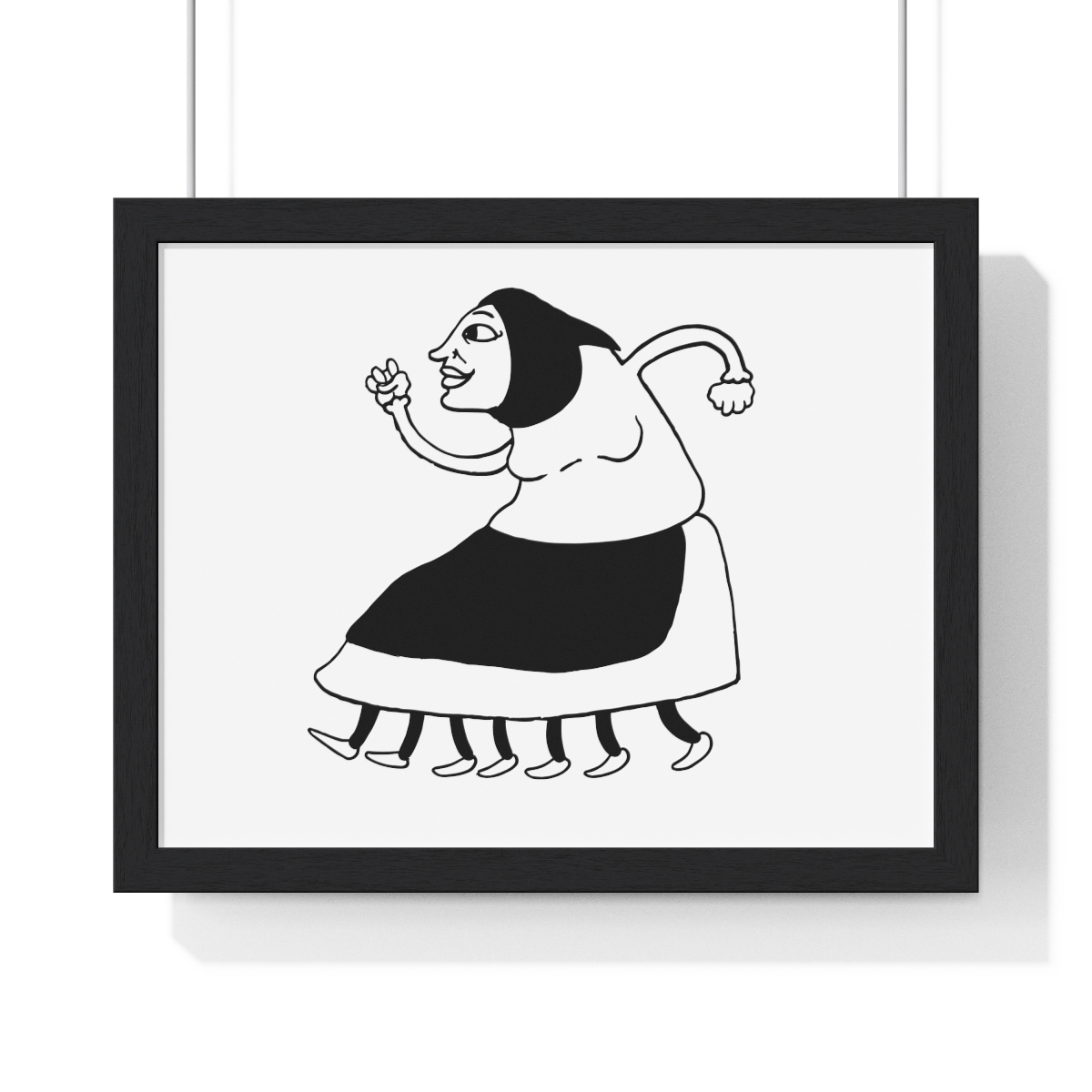 Poster enmarcado horizontal - Negro - Camiseta «Jaia Corema»