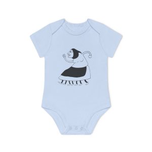Body bebe manga corta organico - Azul empolvado - Camiseta «Jaia Corema»