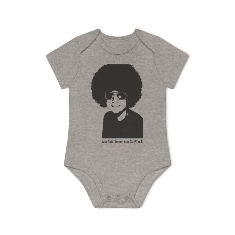 Body bebe manga corta organico - Gris jaspeado melange - Estufat