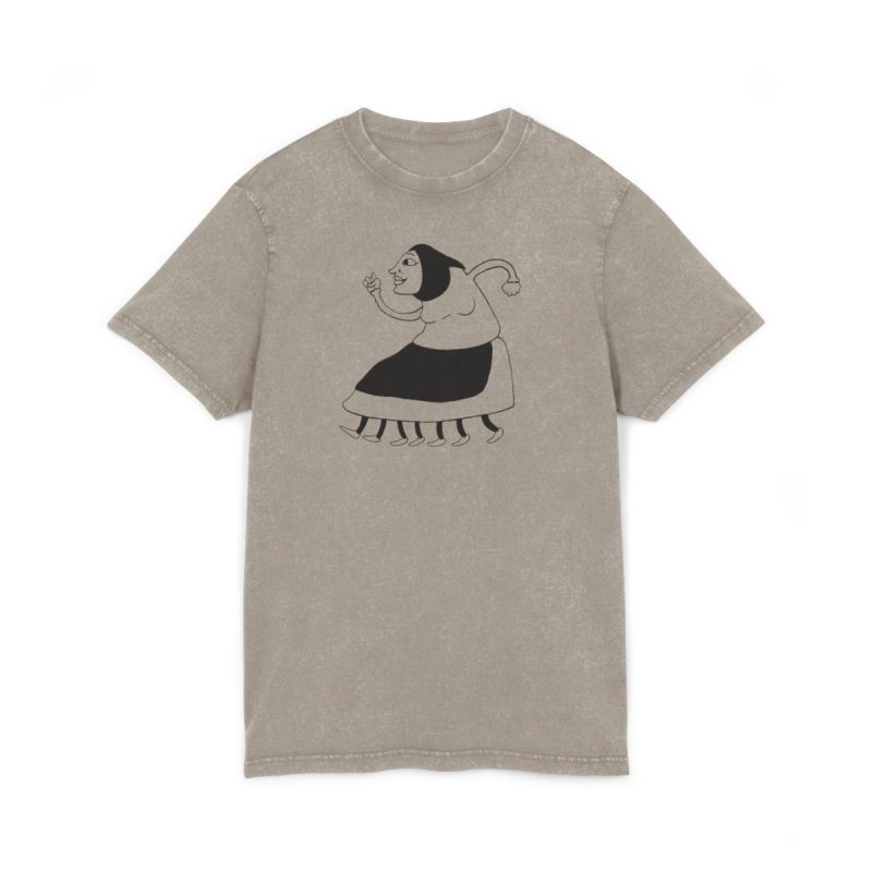 Camiseta lavado acido cuello redondo - Caqui oscuro - Camiseta «Jaia Corema»