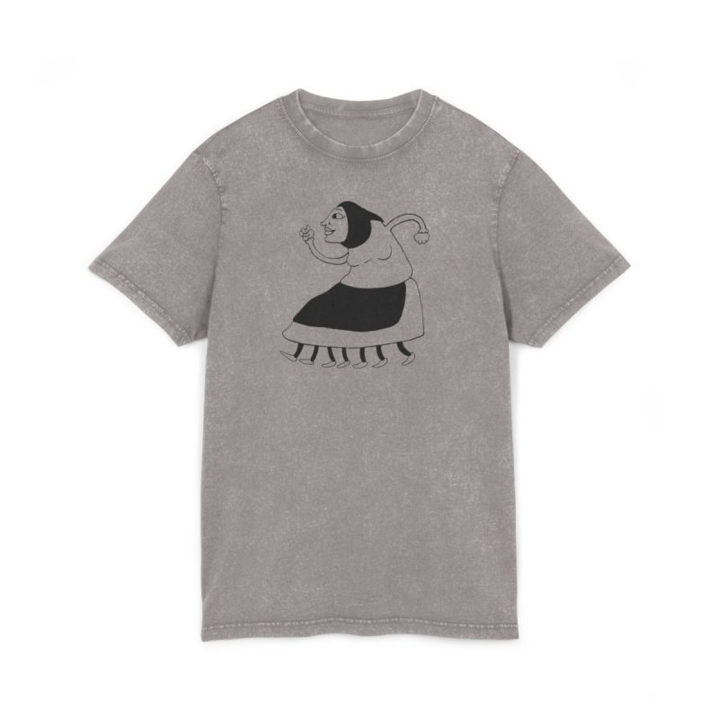 Camiseta lavado acido cuello redondo - Gris asfalto - Camiseta «Jaia Corema»