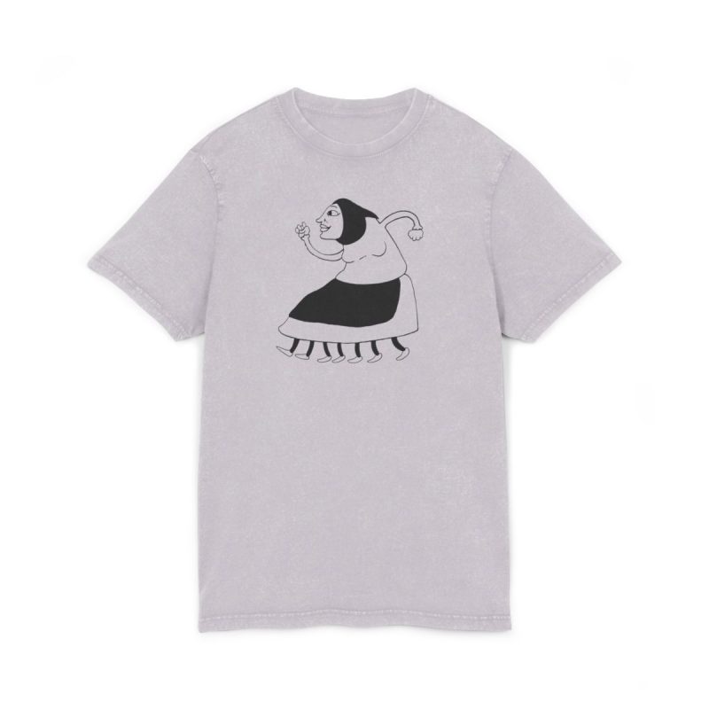 Camiseta lavado acido cuello redondo - Lila suave - Camiseta «Jaia Corema»