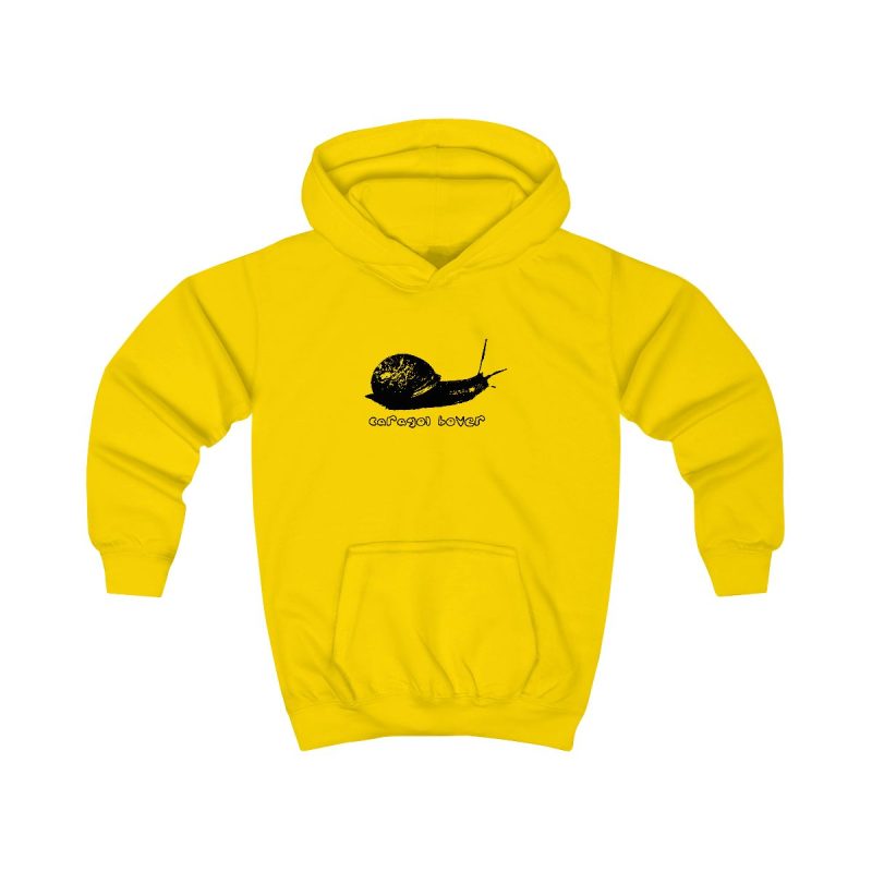 Sudadera con capucha infantil - Amarillo sol - Camiseta Caragol Bover Cans