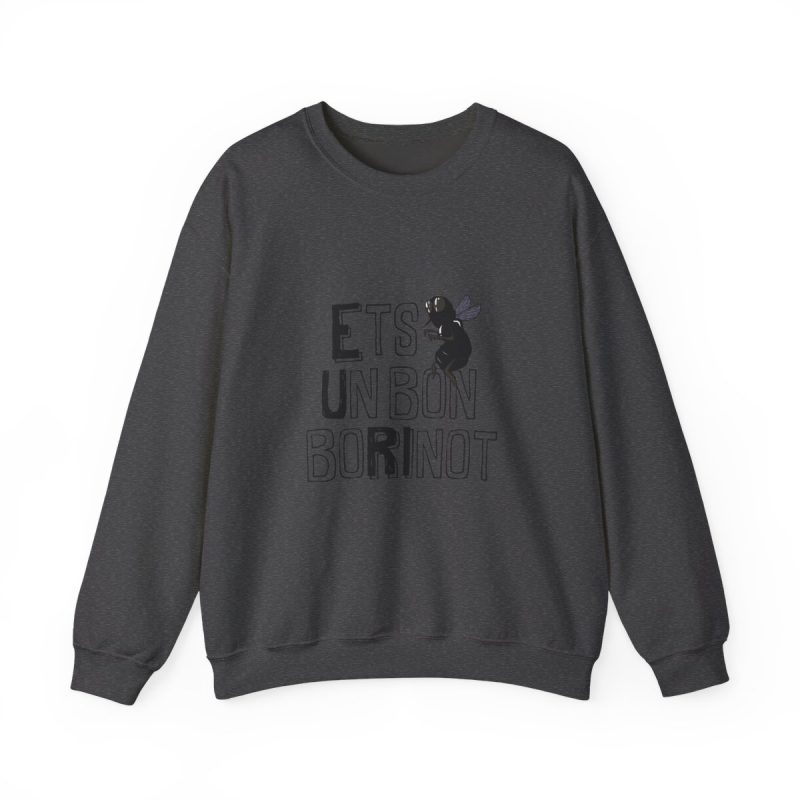 Sudadera cuello redondo - Gris oscuro jaspeado - Camiseta «Ets un bon borinot»