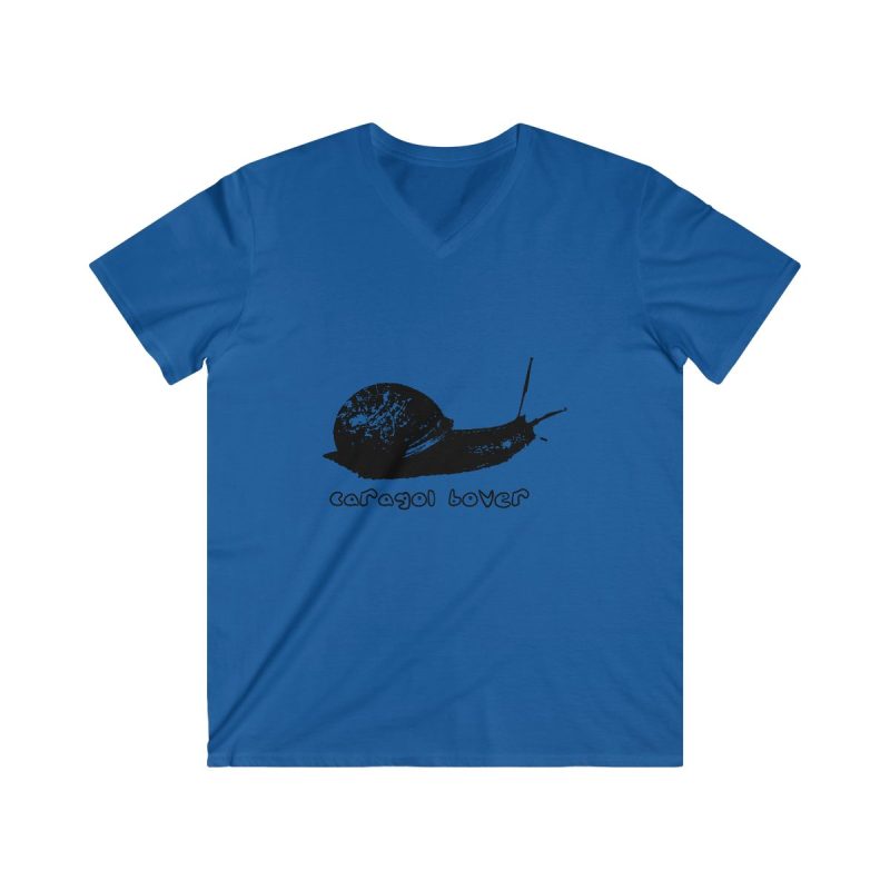 Camiseta hombre entallada cuello de pico - Azul royal - Camiseta Caragol Bover Cans