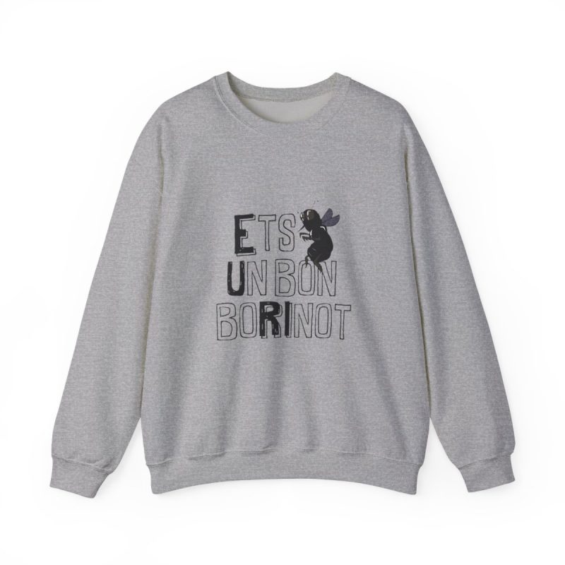 Sudadera cuello redondo - Gris deportivo - Camiseta «Ets un bon borinot»