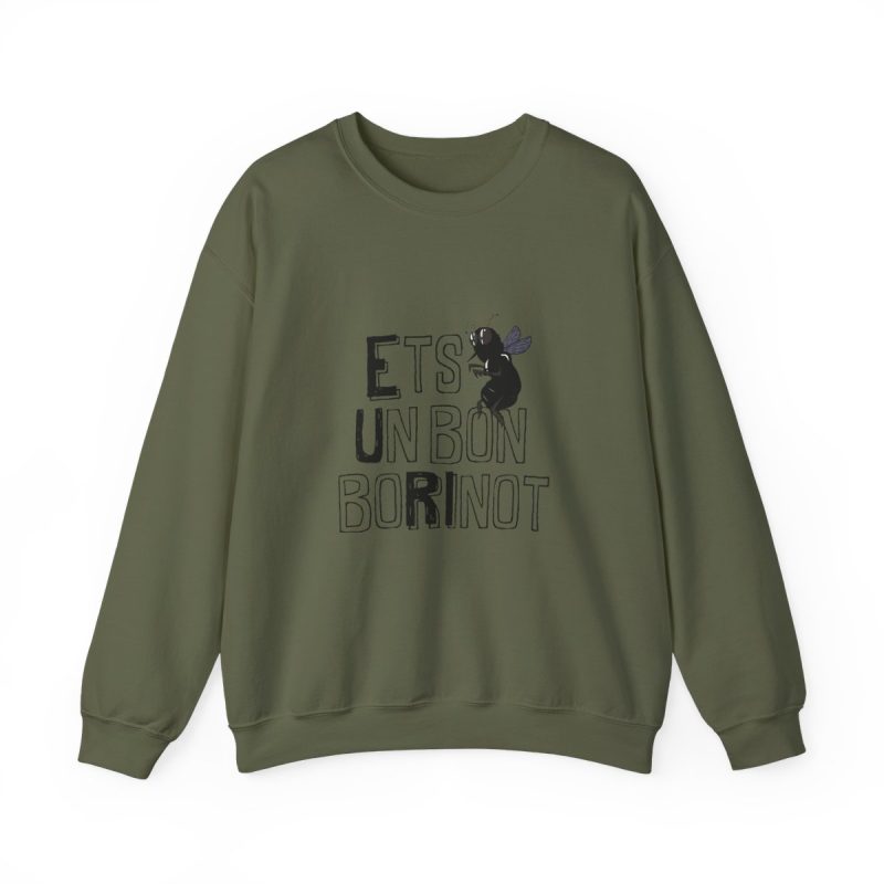 Sudadera cuello redondo - Verde militar - Camiseta «Ets un bon borinot»
