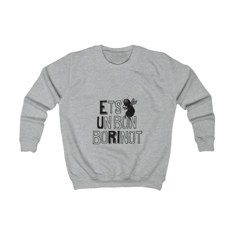 Sudadera infantil - Gris jaspeado claro - Camiseta «Ets un bon borinot»