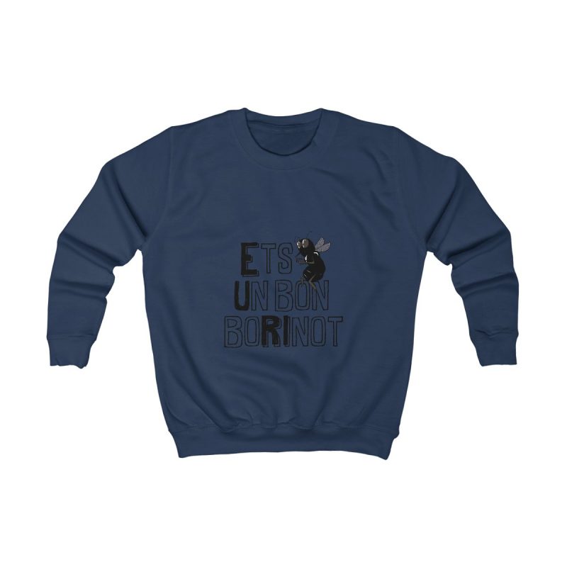 Sudadera infantil - Azul marino Oxford - Camiseta «Ets un bon borinot»