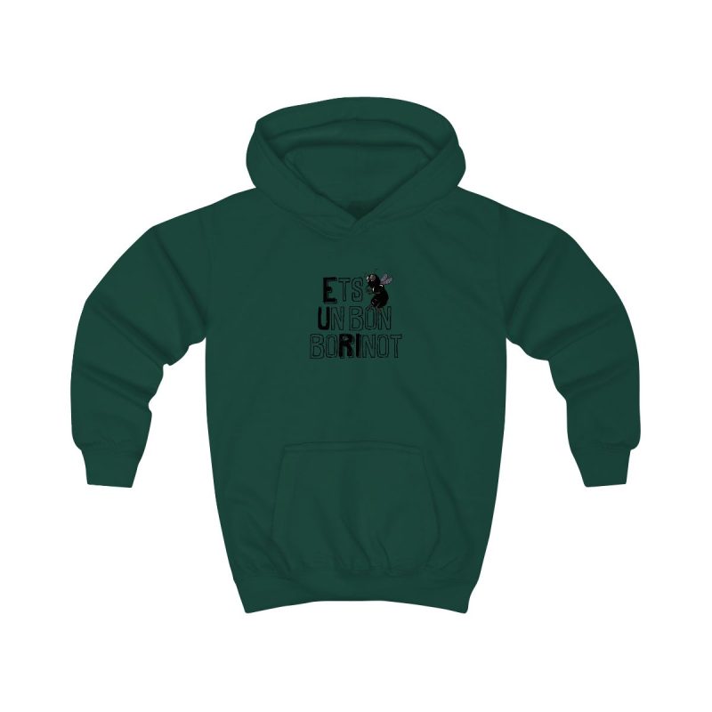 Sudadera con capucha infantil - Verde botella - Camiseta «Ets un bon borinot»