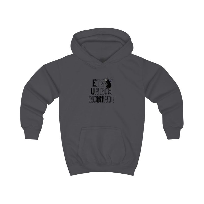 Sudadera con capucha infantil - Gris marengo - Camiseta «Ets un bon borinot»
