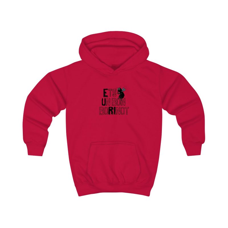 Sudadera con capucha infantil - Rojo fuego - Camiseta «Ets un bon borinot»