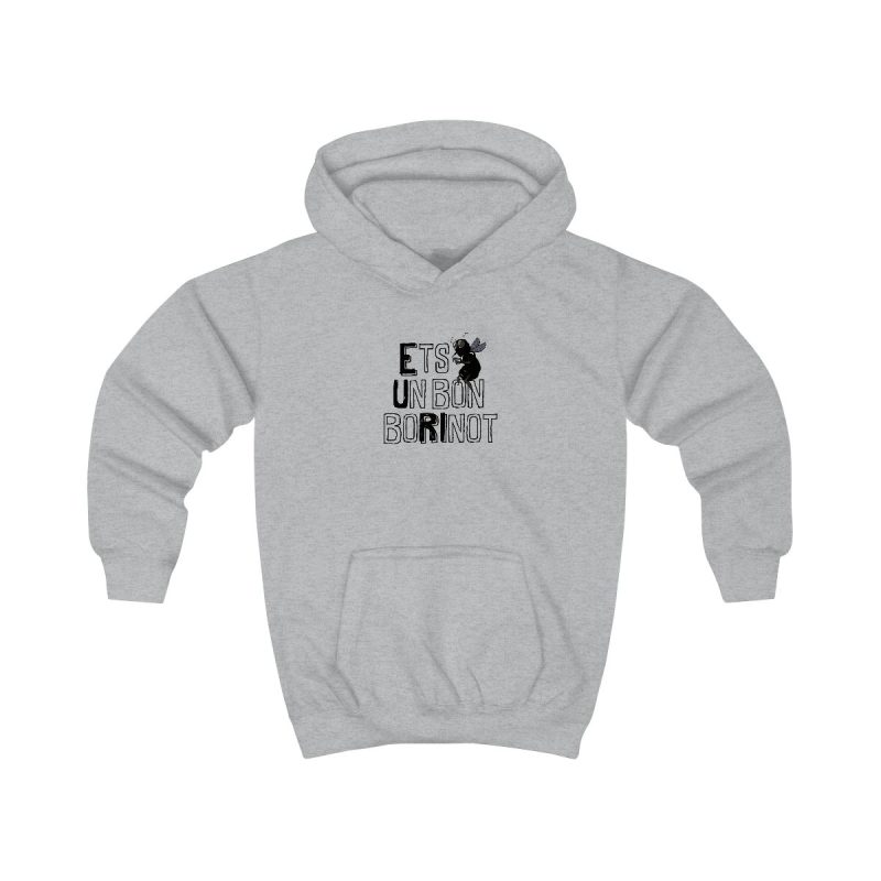 Sudadera con capucha infantil - Gris jaspeado claro - Camiseta «Ets un bon borinot»