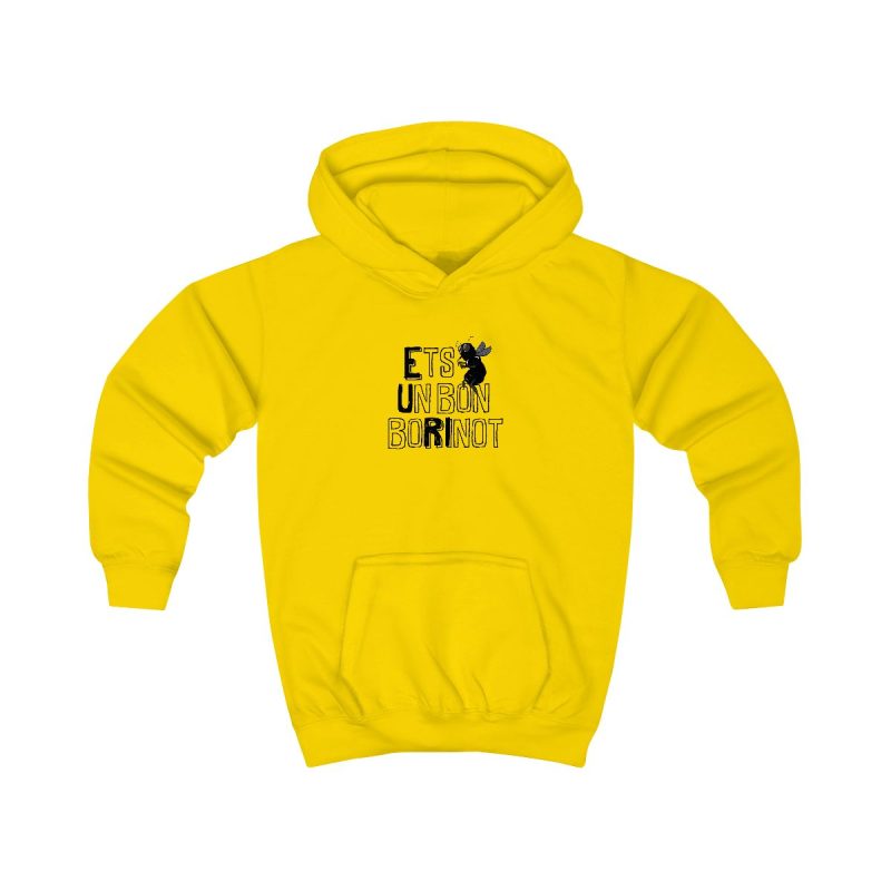 Sudadera con capucha infantil - Amarillo sol - Camiseta «Ets un bon borinot»