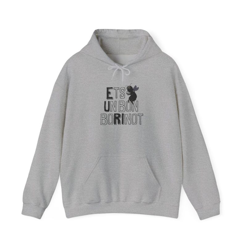 Sudadera con capucha - Gris deportivo - Camiseta «Ets un bon borinot»