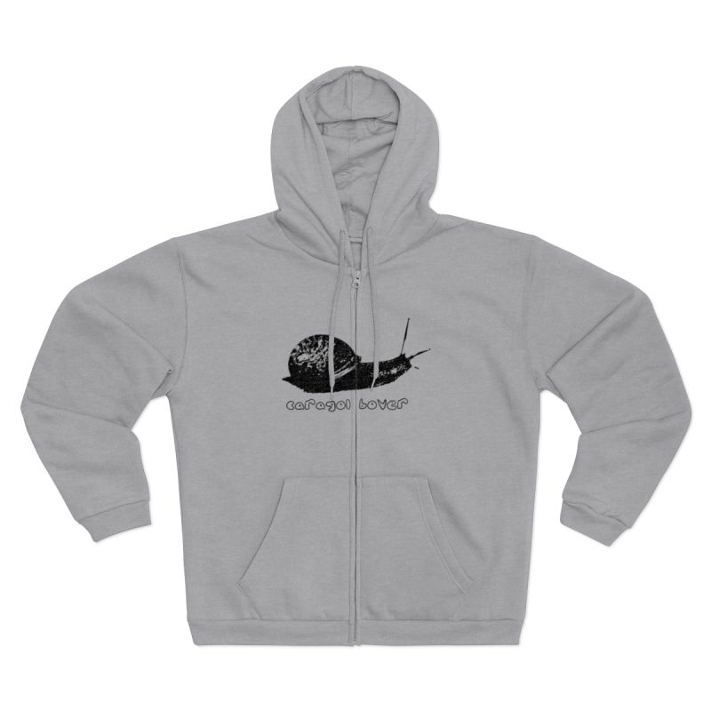 Sudadera capucha con cremallera premium - Gris jaspeado claro - Camiseta Caragol Bover Cans