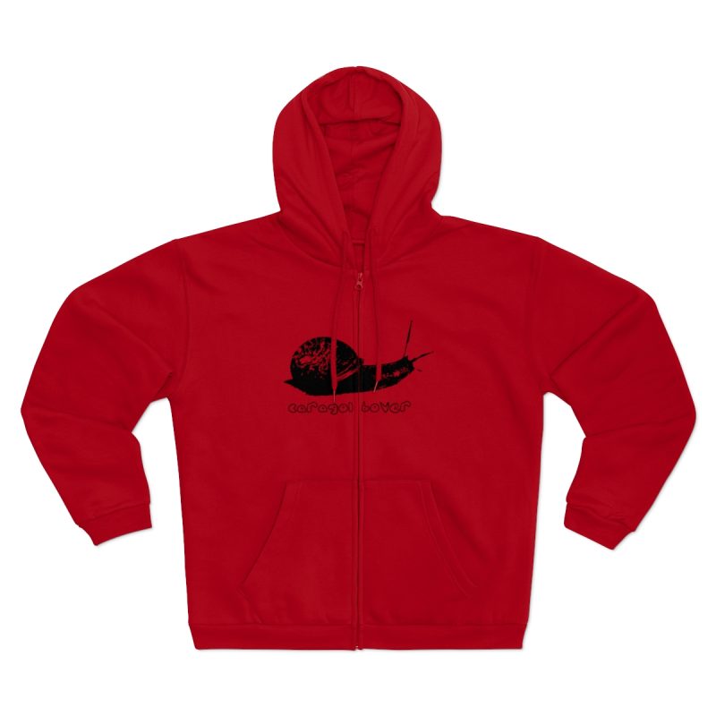 Sudadera capucha con cremallera premium - Rojo - Camiseta Caragol Bover Cans