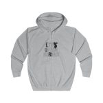 Sudadera con capucha y cremallera - Gris jaspeado claro - Camiseta «Ets un bon borinot» Sudadera con capucha y cremallera - Gris jaspeado claro - Camiseta «Ets un bon borinot»