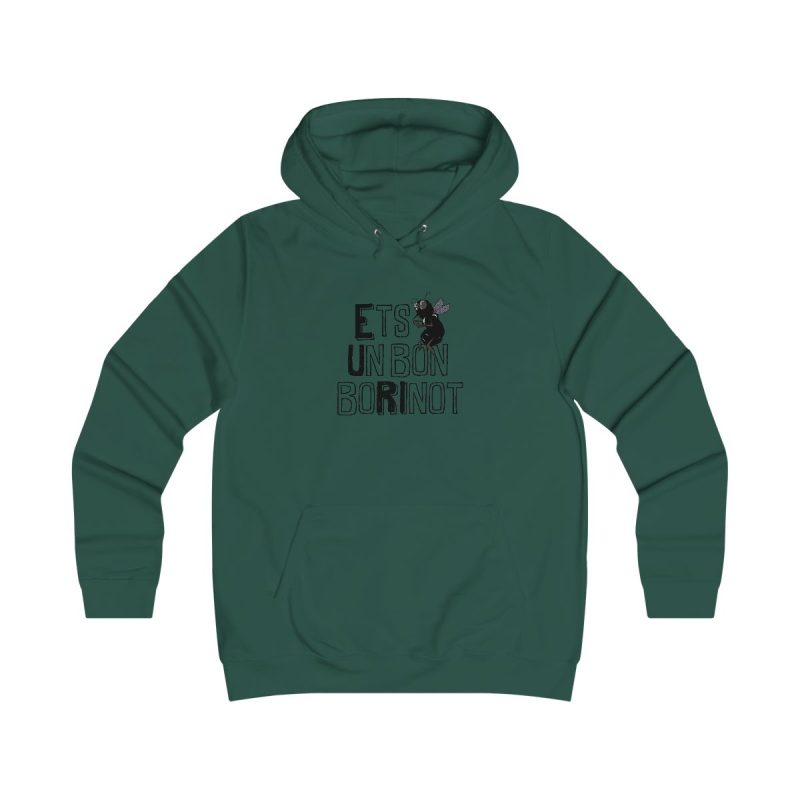 Sudadera universitaria mujer - Verde botella - Camiseta «Ets un bon borinot»