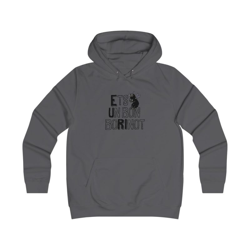 Sudadera universitaria mujer - Gris marengo - Camiseta «Ets un bon borinot»