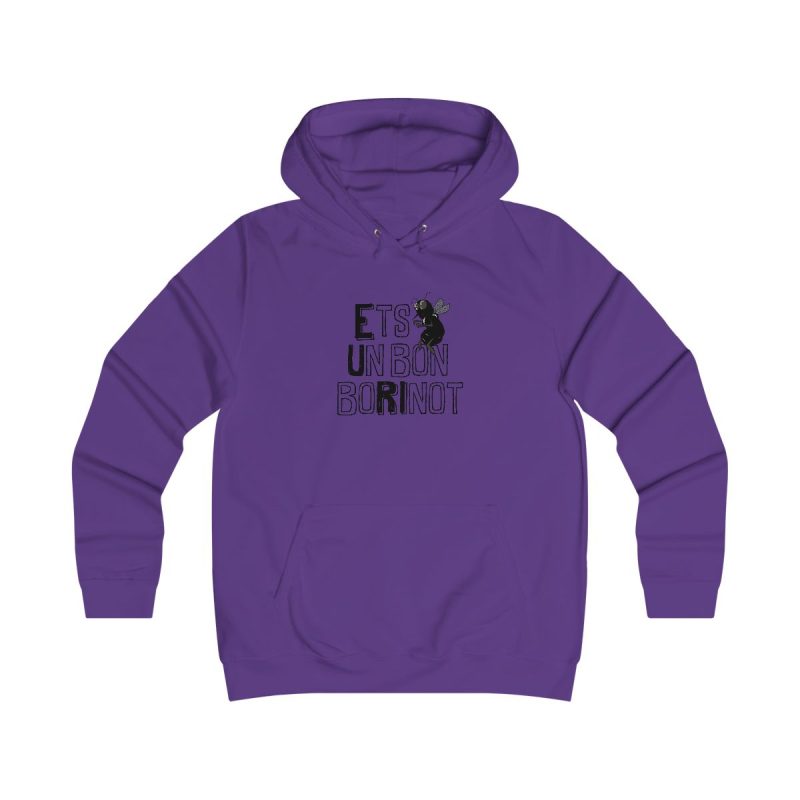 Sudadera universitaria mujer - Morado - Camiseta «Ets un bon borinot»