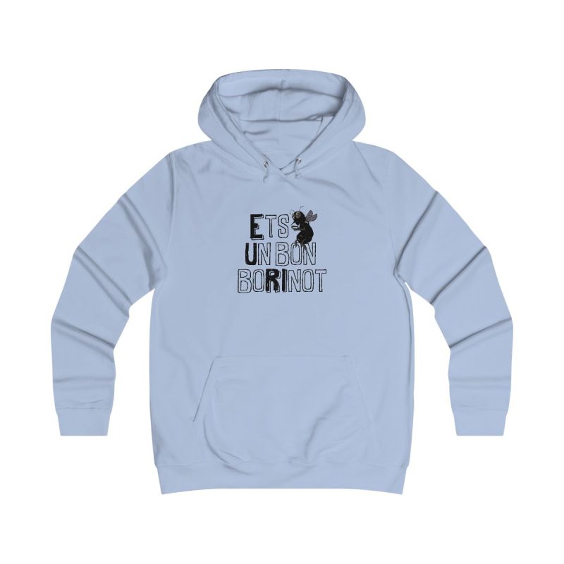 Sudadera universitaria mujer - Azul cielo - Camiseta «Ets un bon borinot»