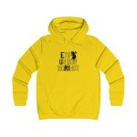 Sudadera universitaria mujer - Amarillo sol - Camiseta «Ets un bon borinot»