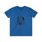 Camiseta hombre entallada cuello de pico - Azul royal - Camiseta «Ets un bon borinot»