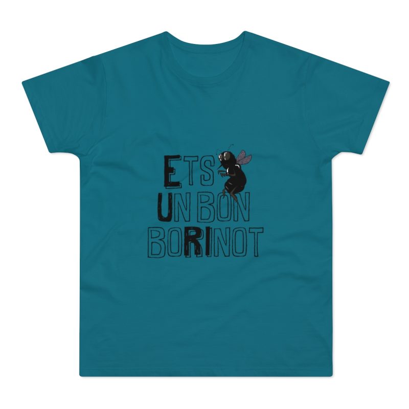 Camiseta hombre punto liso - Azul diva - Camiseta «Ets un bon borinot»