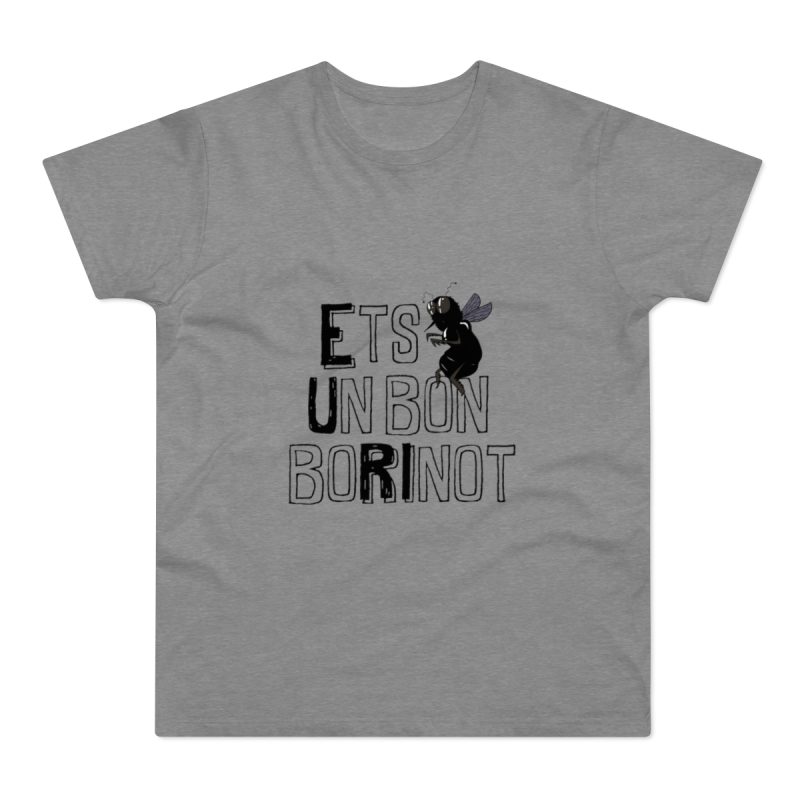 Camiseta hombre punto liso - Gris deportivo jaspeado - Camiseta «Ets un bon borinot»